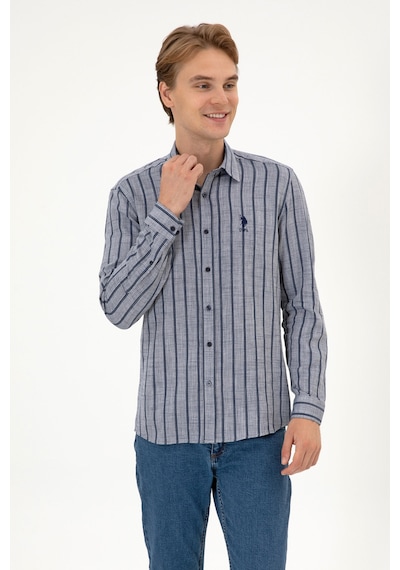 U.s. Polo Assn. Erkek Lacivert Gömlek Desenli 50316563-vr033 Lacivert
