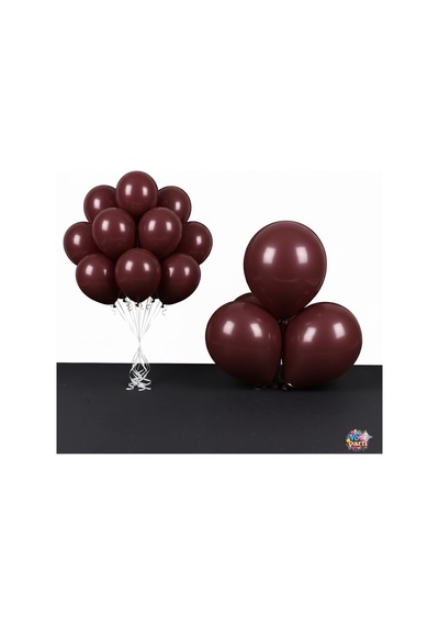 Vişne Çürüğü Retro Balon Seti 10 Adet Bordo Bordo