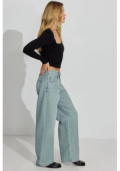 Seeh Siyah Kare Yaka Uzun Kollu Kadın Body Sh206