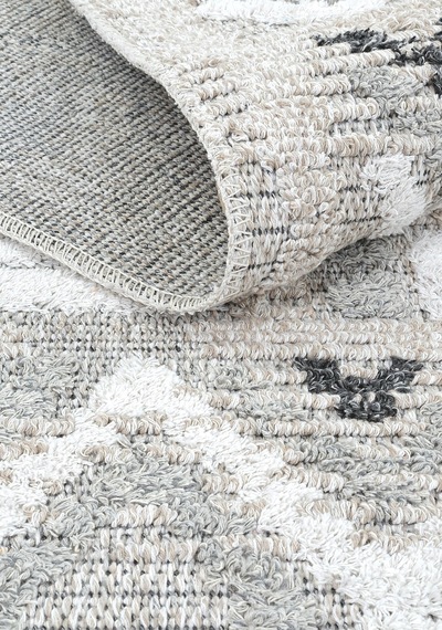 Cool Halı Adora Bej İnce Halı Kilim Pamuk Taban Etnik Desen Yumuşak Oturma Odası Yatak Odası Halısı