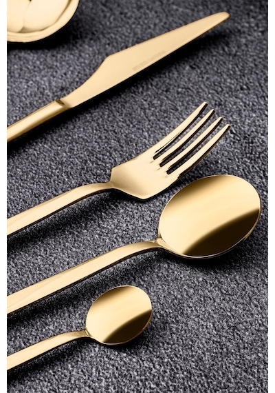 Weyne Mango Kitchen Victoria Gold Çelik Paslanmaz 6 Kişilik 36 Parça Çatal Kaşık Bıçak Takımı 18/10 304 Inox