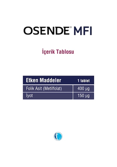 Osende Metilfolat Iyot 30 Tablet