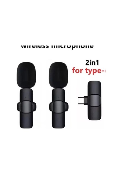 2 In 1 Iphone Ve Type C Uyumlu Ikili Kablosuz Yaka Mikrofonu K9 Lightnıng Youtube Facebook Tiktok