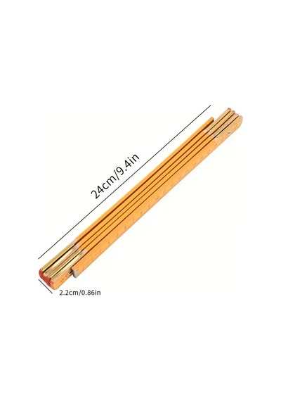 Katlanır Cetvel Ahşap Marangoz Ölçüm Metresi 1 Metre Ahşap