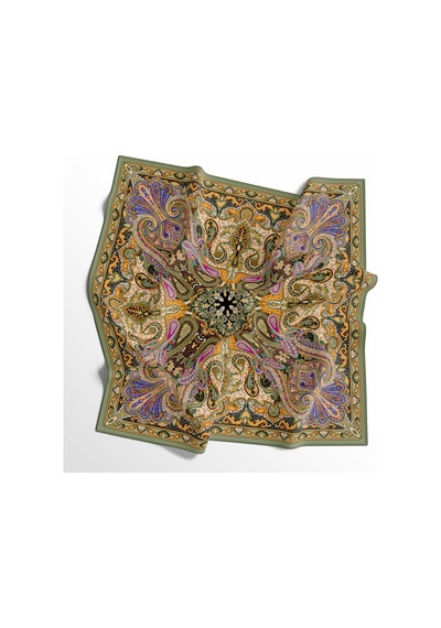 İpekal Soft Pamuk Eşarp - 05406 - 90 X 90 / Mavi-yeşil - 12 Mavi-yeşil - 12