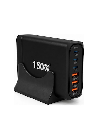 Orret Home 150w Gan Hızlı Şarj İstasyonu, 6 Portlu Masaüstü Şarj