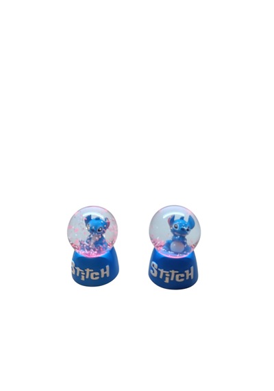 Ayder Online Satış Işıklı mavi renk 2 li Stitch Kar küre4cm-6cm