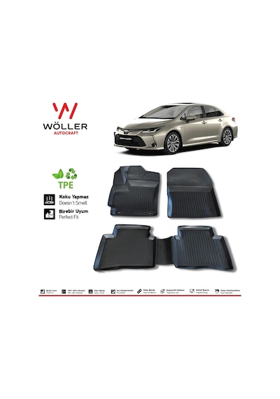 Toyota Corolla Paspas 2019 2023 Arası Uyumlu 3D Havuzlu Wöller Paspas