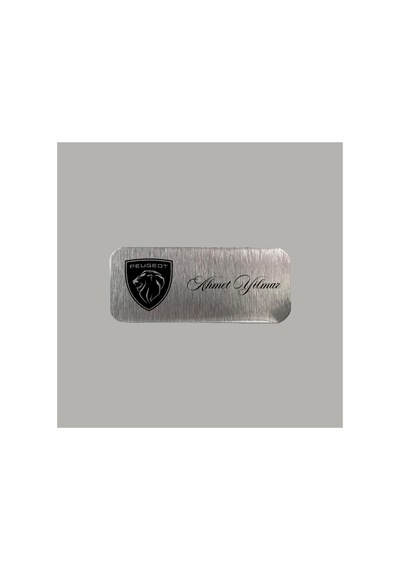 Kişiye Özel Peugeot Yeni Logolu Metal Etiket 3x7 Cm Arkası Yapışkanlı 1 Adet