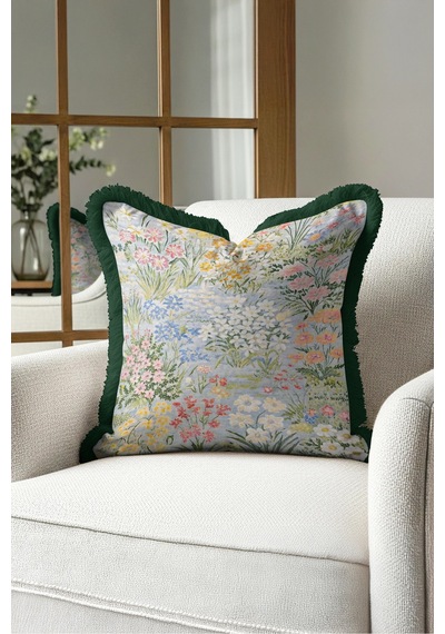 Çiçek Bahçesi Vintage Saçaklı Yastık Kılıfı - Romantik Mavi Yeşil Lacivert Püsküllü Kırlent Kılıfı Buzlu Atlas Opal Çiçek Bahçesi Vintage Saçaklı Yastık Kılıfı - Romantik Mavi Yeşil Lacivert Püsküllü Kırlent Kılıfı Buzlu Atlas Opal