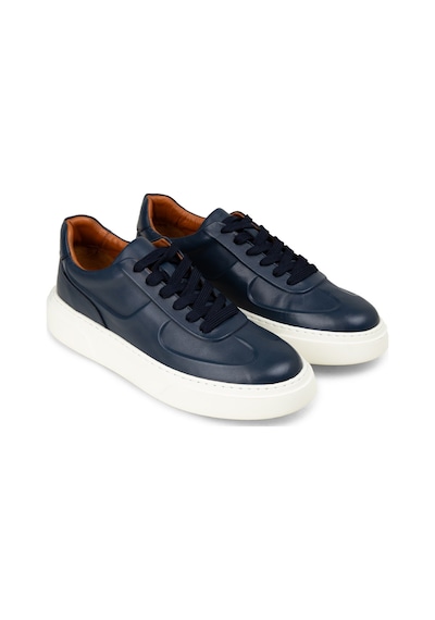 Deery Erkek Hakiki Deri Lacivert Sneaker Ayakkabı - 04601mlcve01