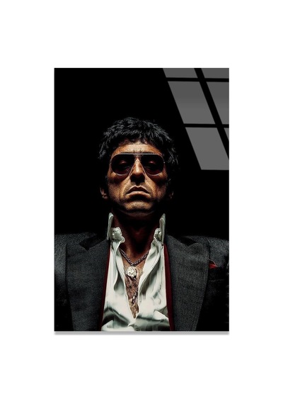 Scarface Portre Cam Tablo Efsane Film Temalı Duvar Dekoru 50x70