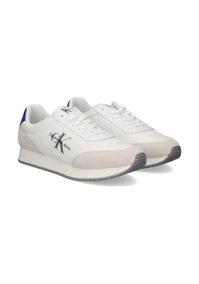 Calvin Klein Retro Runner Low Mens Sneaker Erkek Günlük Spor Ayakkabı Beyaz Beyaz
