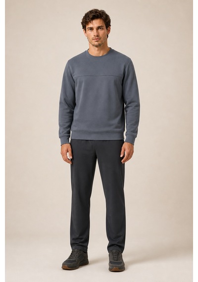 Redline Steni Yeni Sezon Erkek Regular Fit Kışlık Bisiklet Yaka Sweatshirt Antrasit