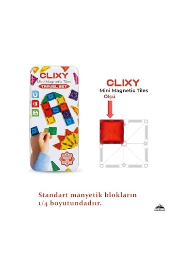 Oyuncak Eğitici Stem Manyetik Yapı Blokları 64 Parça 3d Zeka Geliştirici Manyetik Karo Seti