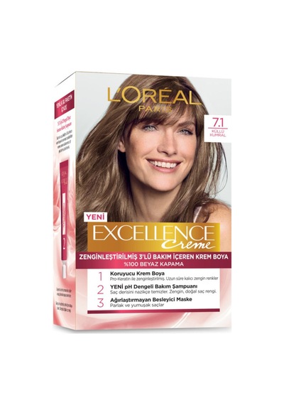 L'oréal Paris Excellence Creme Saç Boyası - 7.1 Küllü Kumral - 5 Adet Tarı