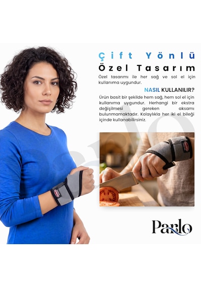 El Bilekliği Wristband 2'li Set Ayarlanabilir Cırtlı Ortopedik Neopren El Bilek Destek Bandajı