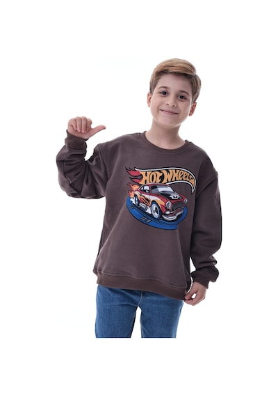 Kahverengi Erkek Çocuk Baskılı Sweatshirt Kahverengi