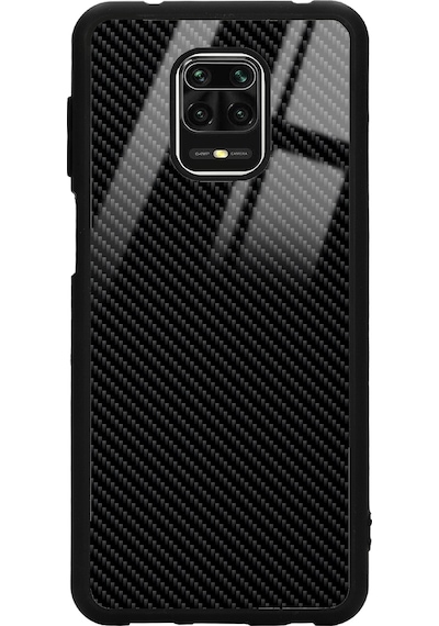 Xiaomi Redmi Note 9 Pro Carbon Tasarımlı Glossy Telefon Kılıfı Siyah