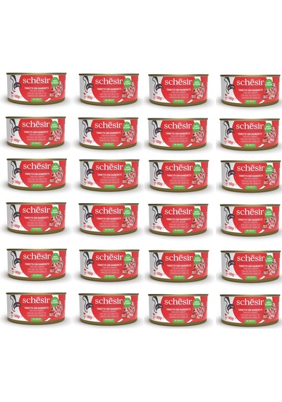 Schesir Ton Ve Karidesli Tam Ve Dengeli Kedi Konserve Jöleli 140 Gr. X 24 Adet