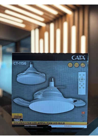 3 Renkli Modlu Kumandalı Dimlenebilir Hayalet Pervaneli Cata Dolunay 72w Ampul