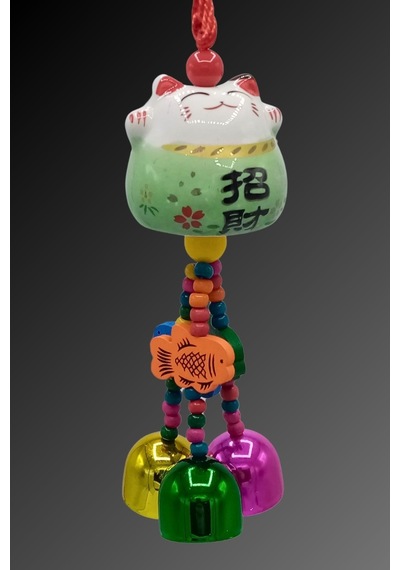 Feng Shui Maneki Neko Şans Kedisi Yeşil No.3