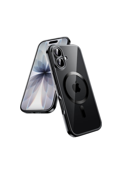 Teknomoda Apple Uyumlu iPhone 17 Kılıf Kamera Lens Korumalı Renkli Magsafe Şeffaf Silikon Siyah Siyah