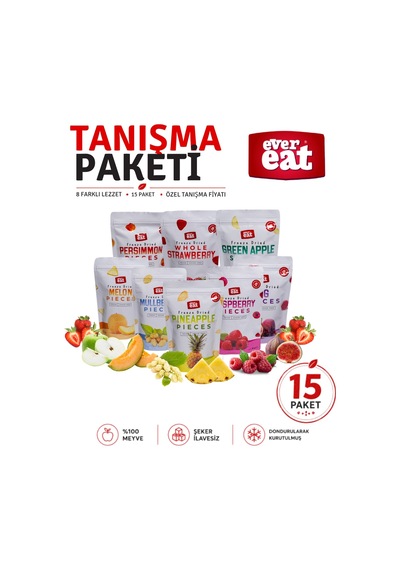 Evereat 15'li Tanışma Paketi Freeze Dry Meyve Cipsi Seti - Popüler Karışık Çıtır Atıştırmalık 1 Adet