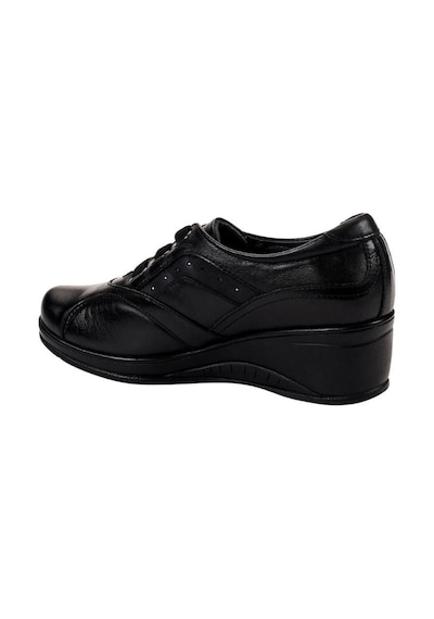Forelli 57602-G Defne Siyah Kadın Comfort Deri Ayakkabı