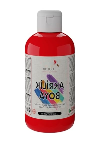 250gr Kırmızı Akrilik Boya - Yüksek Kalite 0,15 L