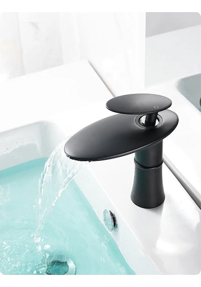 Banyo Lavabo Bataryası Şelale Mat Siyah Modeli Yeni Tasarım Ürünü