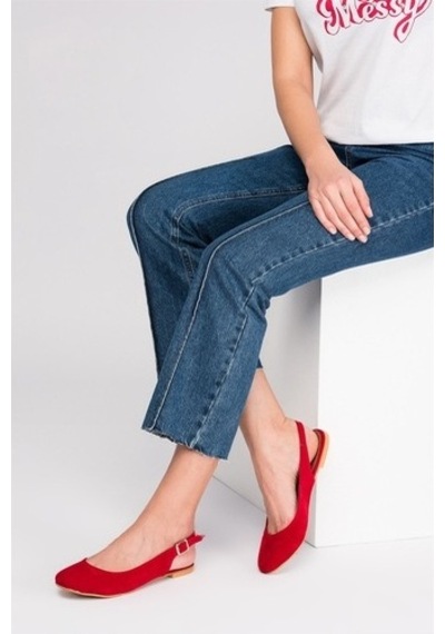 Fox Shoes Kırmızı Kadın Babet D726105202