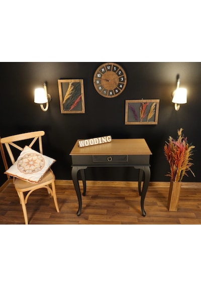 Wooding 80 Cm Çekmeceli Masif Siyah Naturel Dresuar (548586970) Siyah