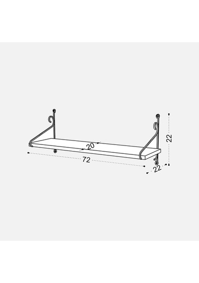 Endpa Seramoni 1 Raflı Set 20x72 Cm Siyah Endpa Seramoni 1 Raflı Set 20x72 Cm Siyah