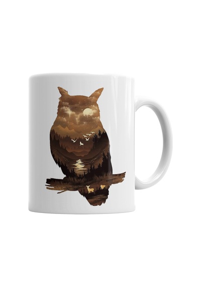 Owl Sunset Baykuş Kupa Bardak Porselen Karışık