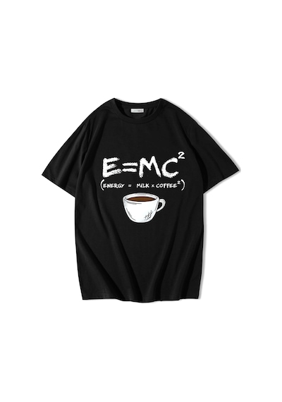 Brz Collectıon Brz Collection Unisex Oversize Energy Milk X Coffee T-shirt Siyah