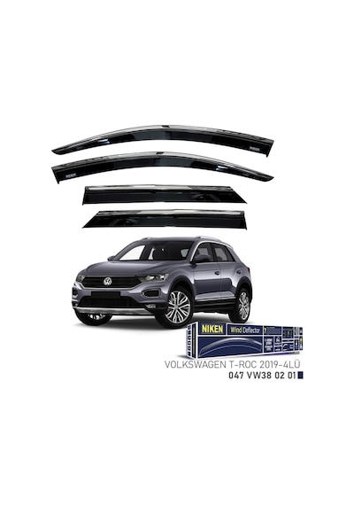 Volkswagen T-Roc Niken Kromlu Cam Rüzgarlığı 4lü Set 2019 ve Üstü