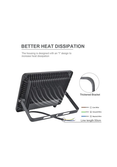 50 W Led Dış Mekan Spotu, 6000 K Dış Mekan Led Spot Işığı, Soğuk Beyaz Led Spot Işığı, 5000 Lm Süper Par Diğer