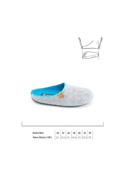 Gezer Kışlık Çıkarılabilir Comfort Taban Kadın Ev Terliği Gri