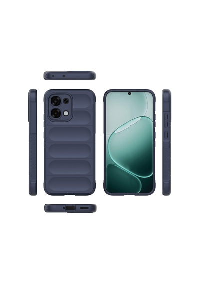 Maks Technology Oppo A6 Pro Uyumlu Kılıf Esnek Tpu Oyuklu Arka Yüzey Tasarımlı Mkst Etnik Silikon Kapak - Lacivert