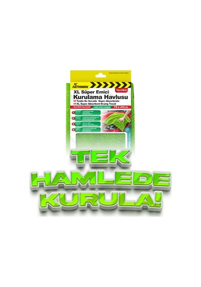 Automix Kurulama Havlusu Xl Süper Emici Mikrofiber 75x45 Cm 45007
