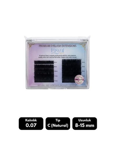 Misyul 0.07c Natural Kıvrım Çek Bırak 12'li Doğal İpek Kirpik