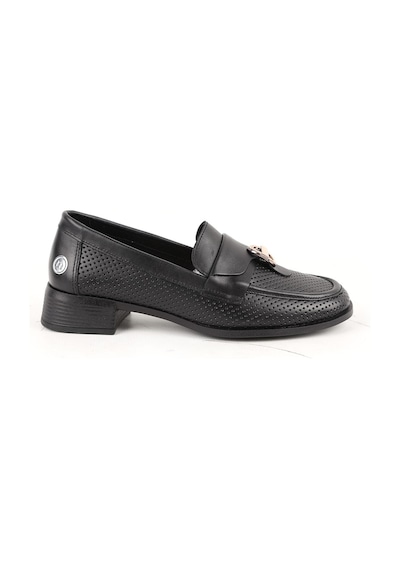 Mamma Mia Kadın Günlük Ayakkabı Hakiki Deri Lazer Kesim Delikli Metal Tokalı Kısa Blok Topuklu Klasik Loafer 26y-935 Siyah Mamma Mia Kadın Günlük Ayakkabı Hakiki Deri Lazer Kesim Delikli Metal Tokalı Kısa Blok Topuklu Klasik Loafer 26y-935 Siyah