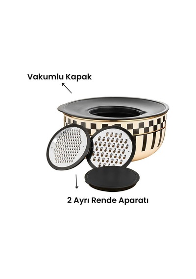 Prime Cream 5 Parça Rendeli Saklama Ve Karıştırma Kabı 24 Cm Krem