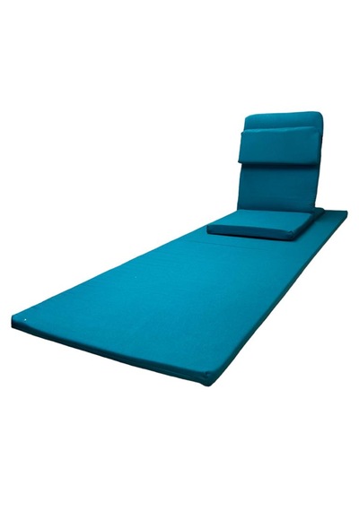 Backjack Meditasyon Sandalyesi Destekli Yer Minderi + 60x180 Kumaş Mat - Backjack 3xl Mat+backjack İkili Set Koyu Petrol Mavisi/buz Mavisi