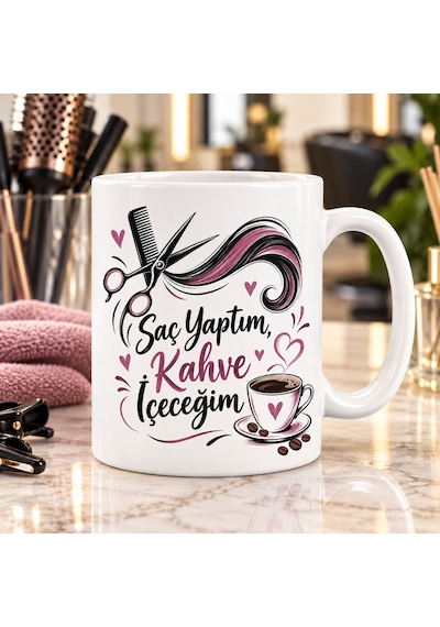 Storeşahin Kuaförün Molası Tasarımlı Porselen Kupa - Model 470 Shn0720