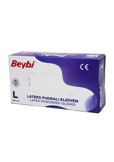 Şeylişeyler - Beybi Pudralı Muayene Eldiveni Large 5 Kutu 500 Adet