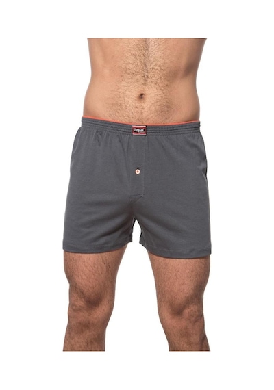 Özkan Underwear 6 Adet Özkan Erkek Pamuklu Şardonlu Düz Renk Boxer 0041 Antrasit