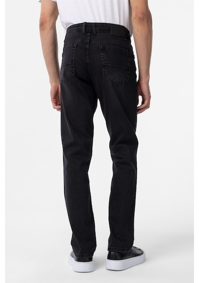 Süvari Siyah Regular Denim Pantolon-35074 Siyah