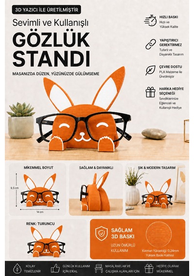 3d Baskı Gözlük Standı Dekoratif Masaüstü Gözlük Tutucu 71756601
